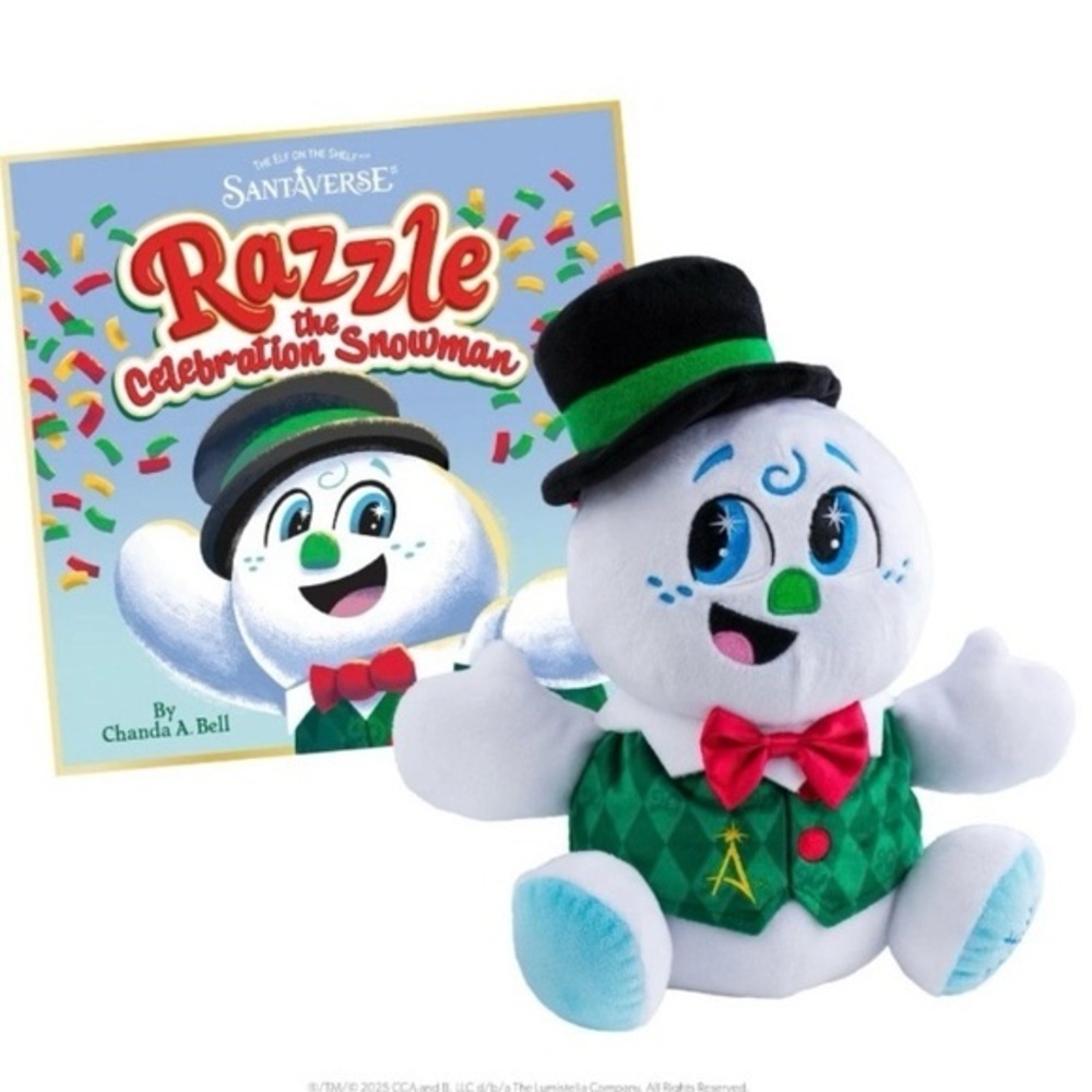 NIB. ELF ON THE SHELF Razzle the Celebration Snowman Plush & Book
